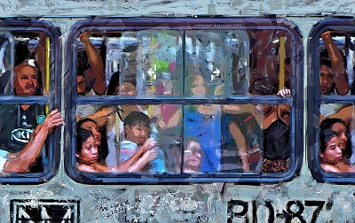 Bus BD-87 2026    Handmade digital painting on canvas 190 x 120 cm (169 megapixels)